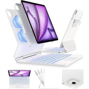typecase EDGE+ Keyboard Case iPad Pro 13 M4 M5 Air 13 M2 M3 White Backlit Detach